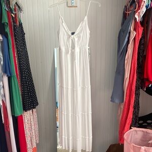 Justify White Spaghetti Strap Maxi Dress with Front Tie